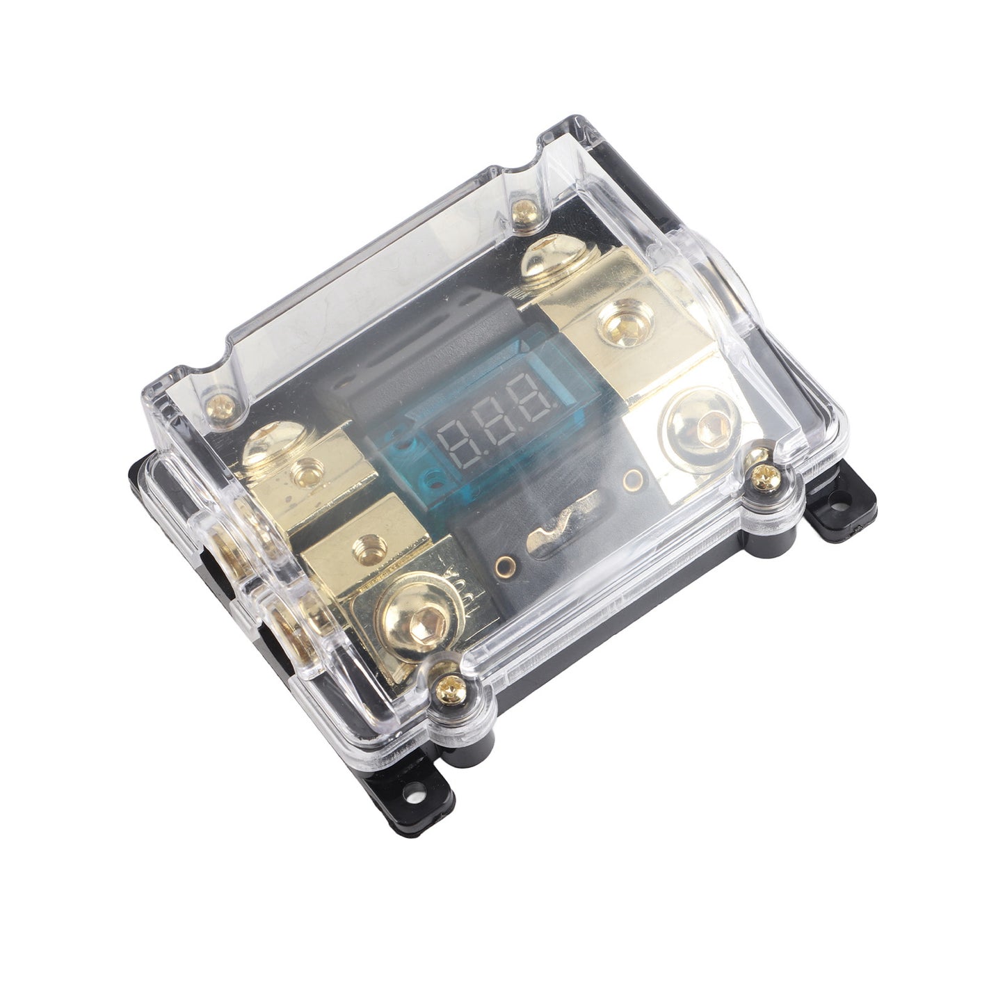 Universal Car Auto Fuse Holder 100A LED Digital 1 in 2 Out Audio Amplifier Fuse Holder