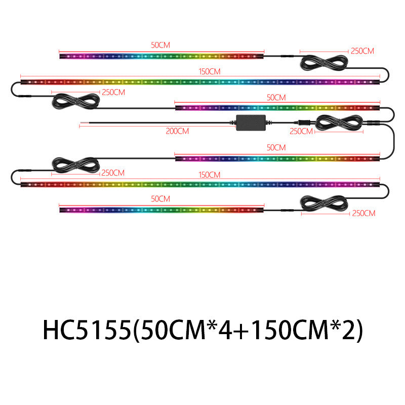 Bluetooth APP Colorful Car Magic Color Streamer Chassis Lights
