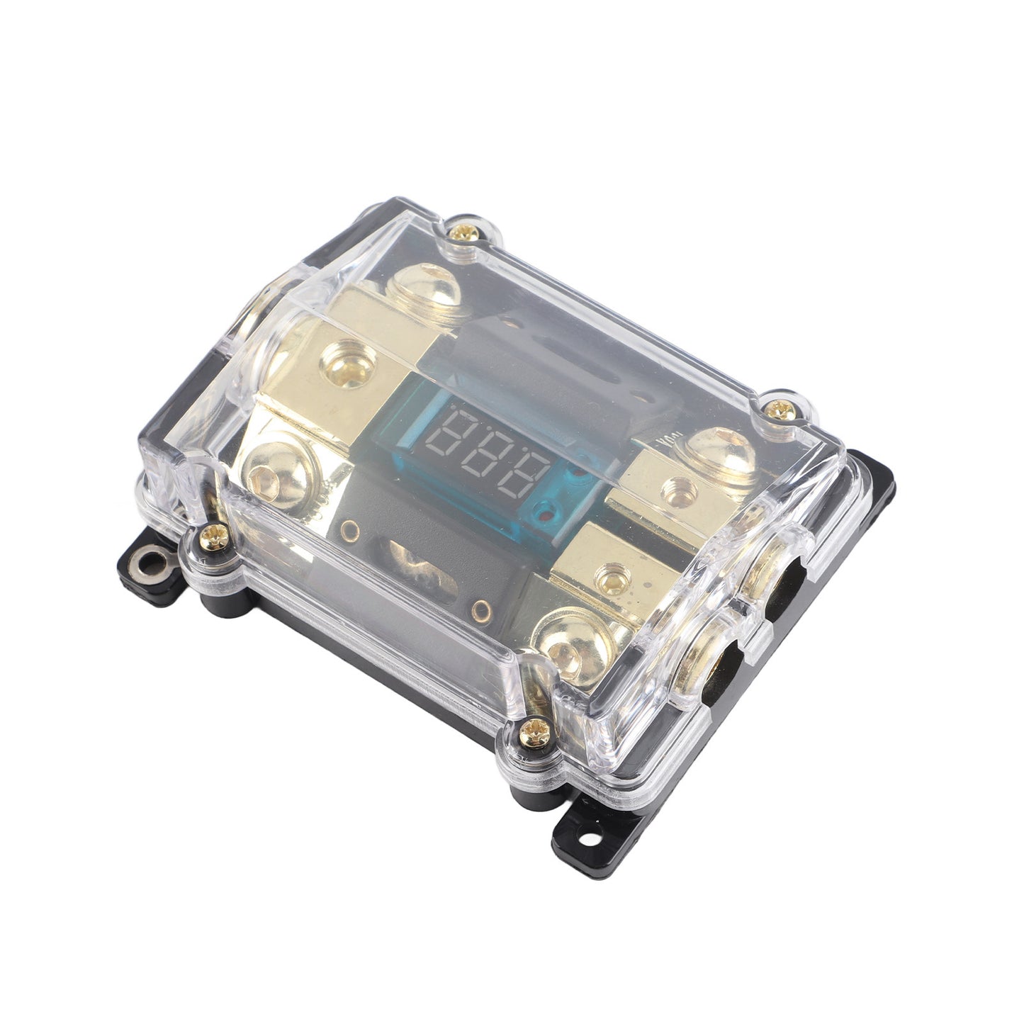 Universal Car Auto Fuse Holder 100A LED Digital 1 in 2 Out Audio Amplifier Fuse Holder
