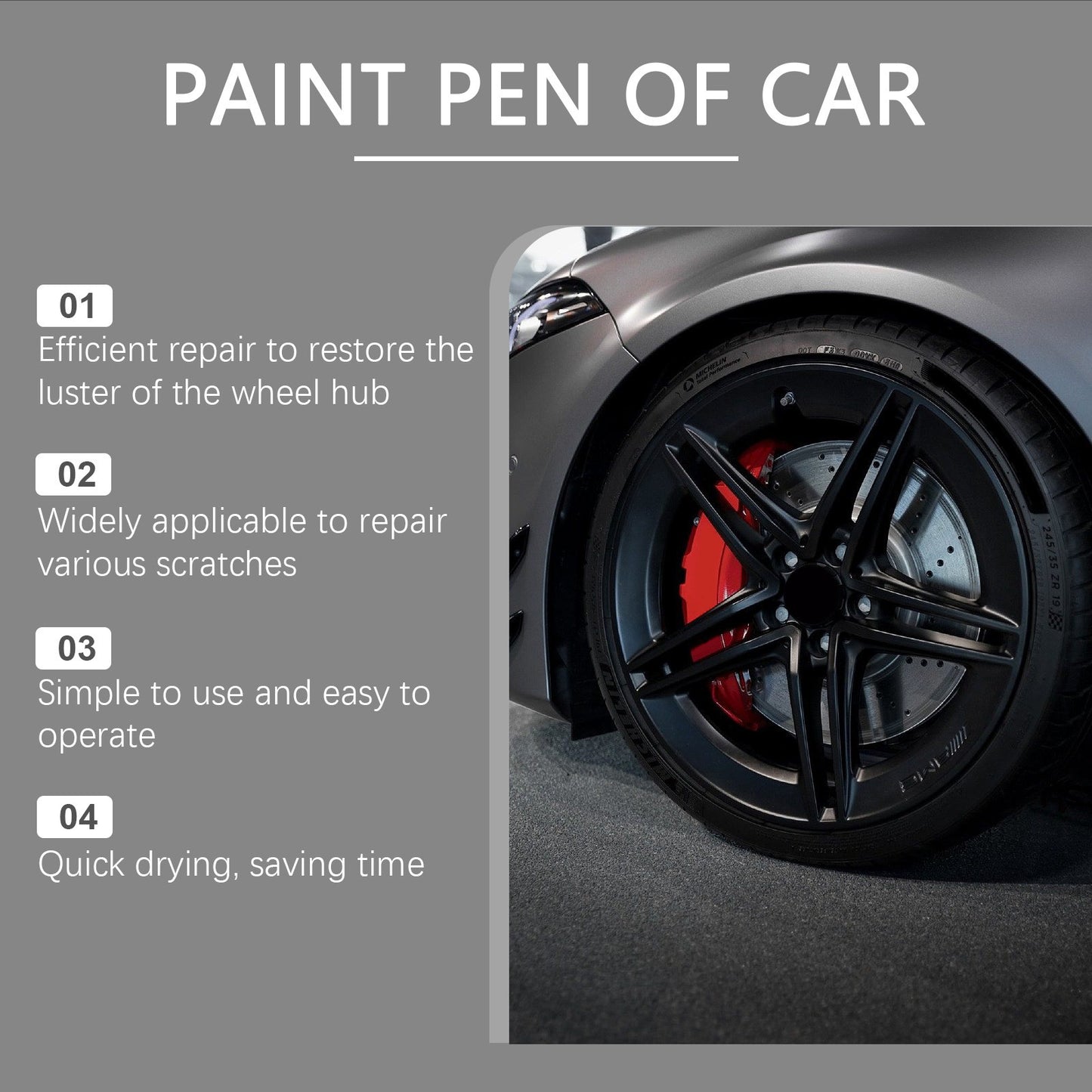 Black Car Wheel Hub Scratches Healing Pen
