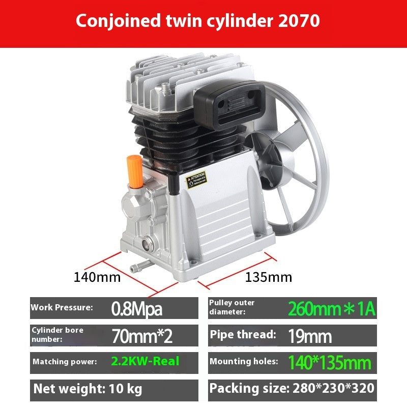 Italian Air Compressor Head Aluminum Case Double Cylinder