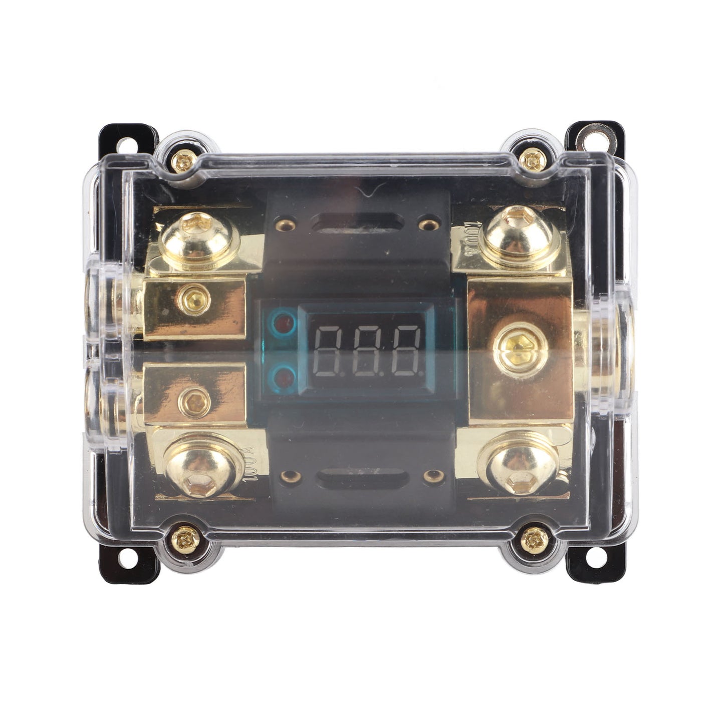 Universal Car Auto Fuse Holder 100A LED Digital 1 in 2 Out Audio Amplifier Fuse Holder