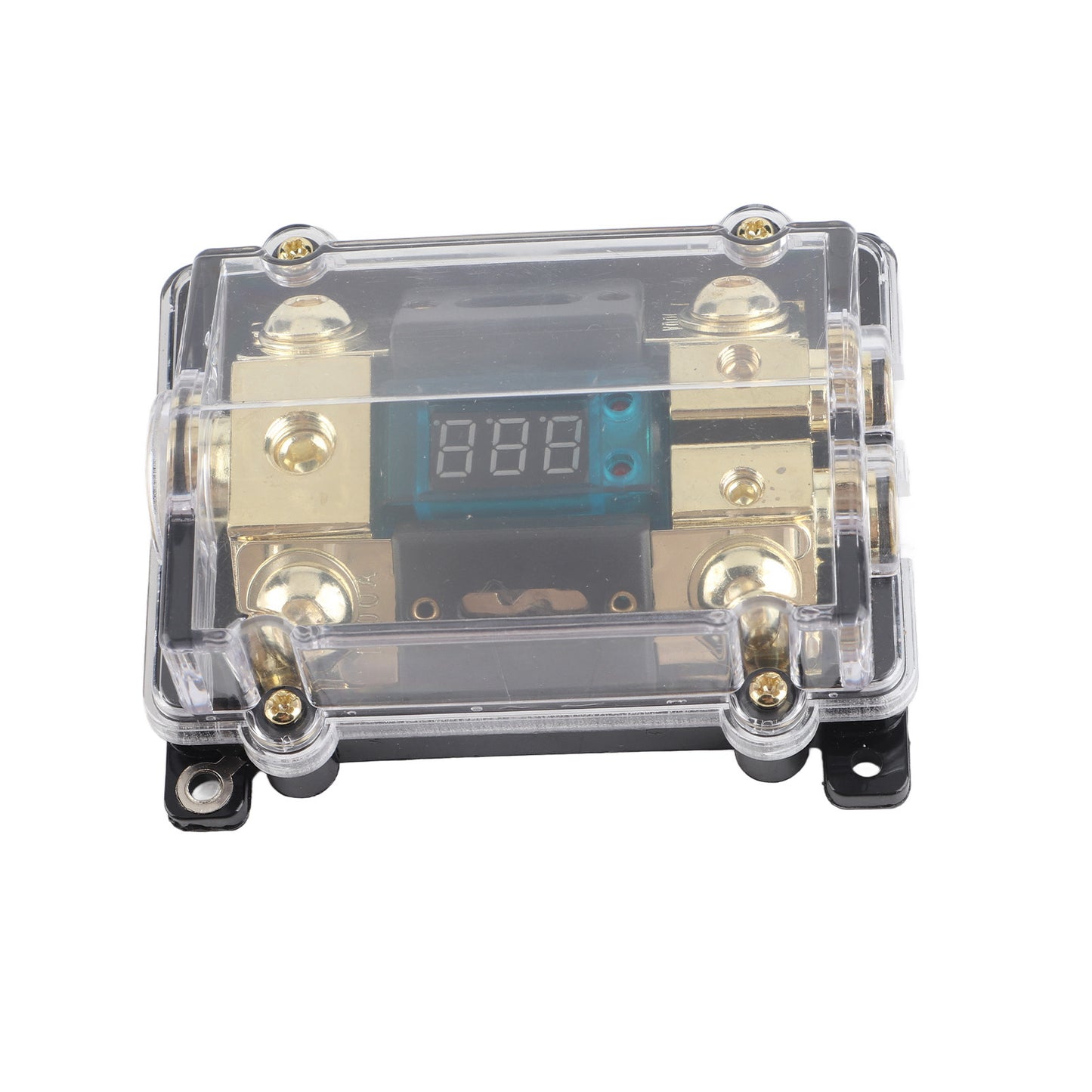 Universal Car Auto Fuse Holder 100A LED Digital 1 in 2 Out Audio Amplifier Fuse Holder