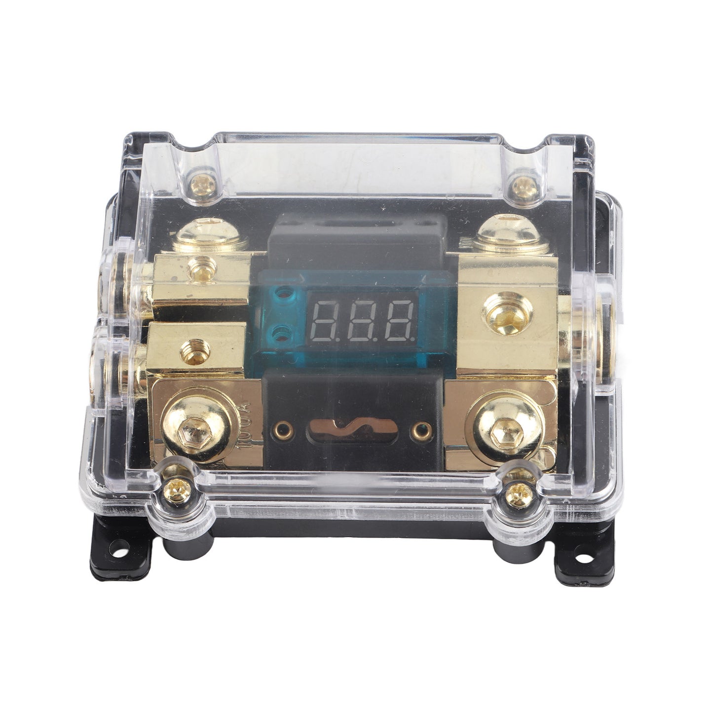 Universal Car Auto Fuse Holder 100A LED Digital 1 in 2 Out Audio Amplifier Fuse Holder